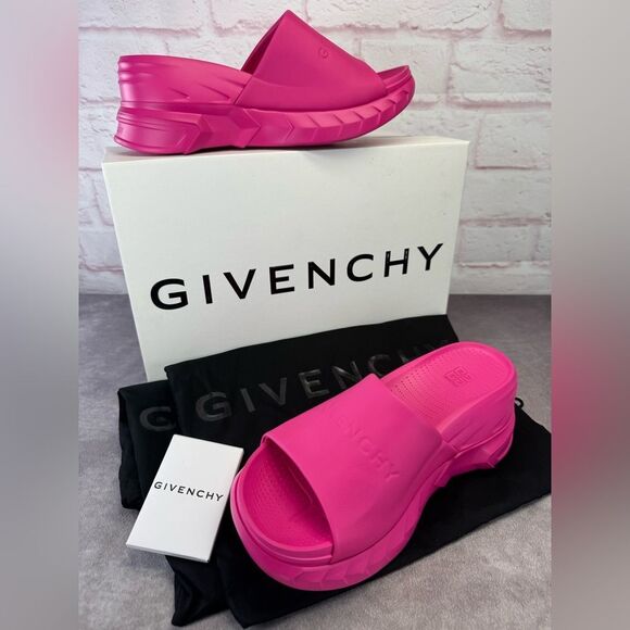 Givenchy Pink Leather Marshmallow Wedge Sandals NIB 40 - Picture 10 of 11